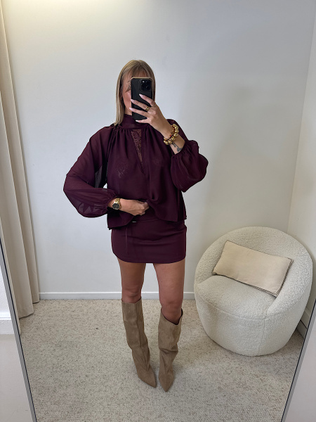 Blouse tulle dentelle