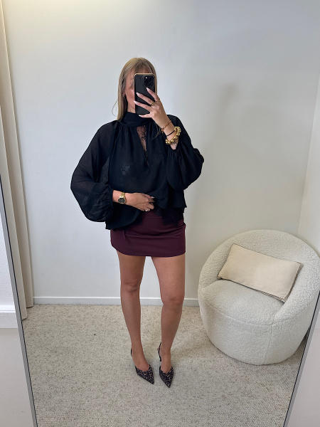 Blouse tulle dentelle