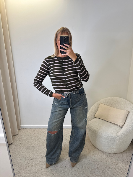 Gilet rayé kaki