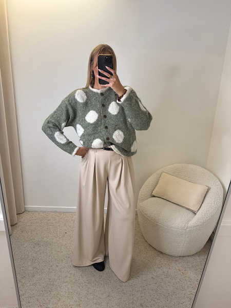 Pantalon pinces beige