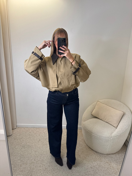Veste col quadrillé