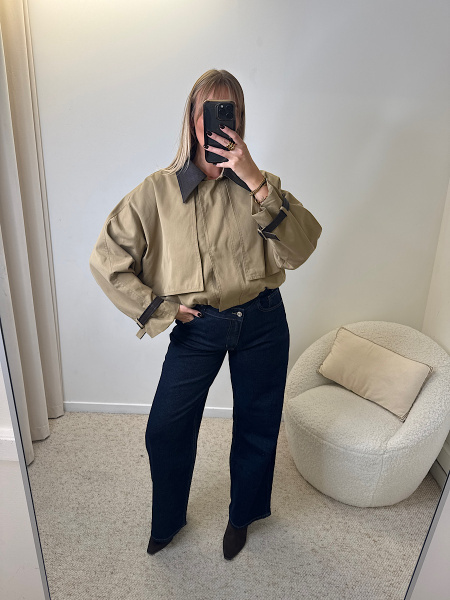 Veste col quadrillé