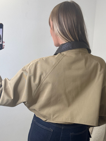 Veste col quadrillé