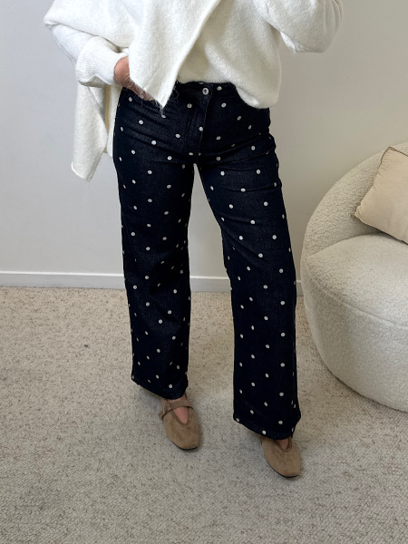 Jeans pois antracite
